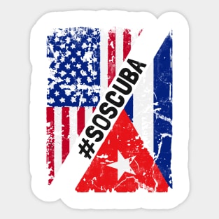 SOS Cuba Flag Free Cuba Libre 2021 Sticker